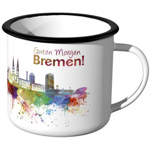 Emaille Tasse Skyline Bremen