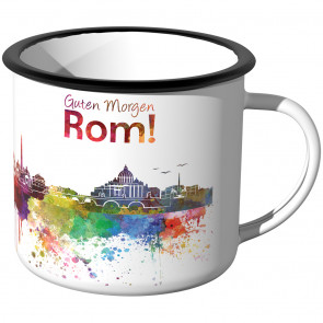 Emaille Tasse Skyline Rom