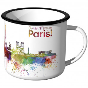 Emaille Tasse Skyline Paris