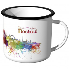 Emaille Tasse Skyline Moskau