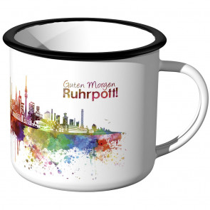 Emaille Tasse Skyline Ruhrpott