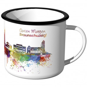 Emaille Tasse Skyline Braunschweig