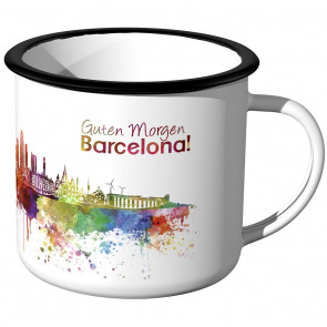 Emaille Tasse Skyline Ulm