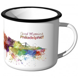 Emaille Tasse Skyline Philadelphia