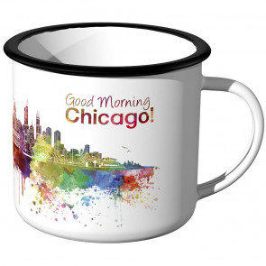 Emaille Tasse Skyline Chicago