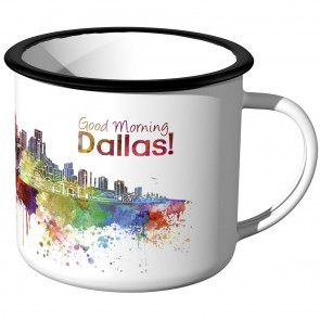 Emaille Tasse Skyline Dallas