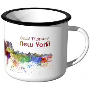 JUNIWORDS Emaille Tasse Skyline New York