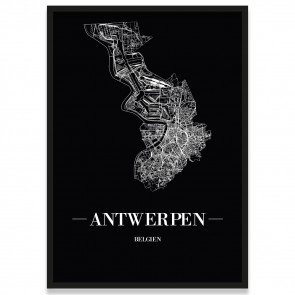 Poster mit Stadtplan Antwerpen
