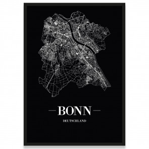 Poster Bonn Black gerahmt