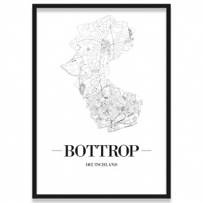 Poster Bottrop Straßenplan Bilderrahmen