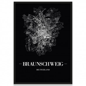 Braunschweig Poster Rahmen Schwarz