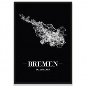 Poster Bremen Bilderrahmen Schwarz