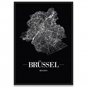 Poster Brüssel Straßennetz