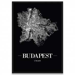 Stadtposter Budapest Straßenplan