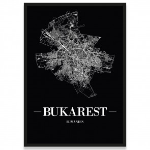 Poster Bukarest Schwarz