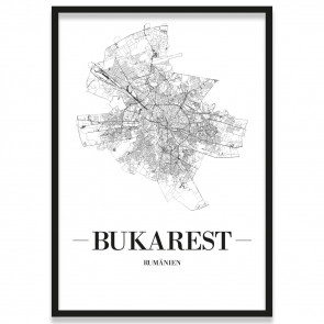 Poster Bukarest Straßennetz 