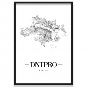 Poster Dnipro mit Bilderrahmen