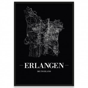 Stadtposter Erlangen Straßennetz