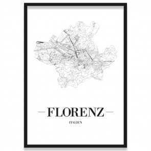 Poster Florenz Straßennetz Bilderrahmen
