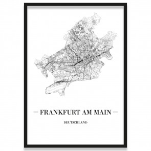 Poster Frankfurt am Main Straßenplanung Rahmen