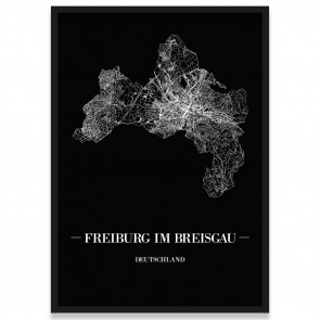 Freiburg im Breisgau Poster Straßennetz