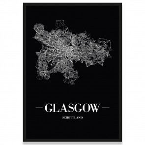 Poster Glasgow Straßennetz