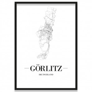 Poster Görlitz mit Straßenplan