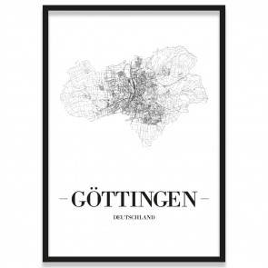 Poster Göttingen Stadtplan mit Rahmen