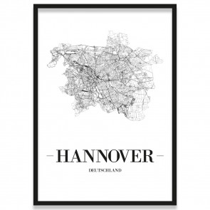 Poster Hannover mit Rahmen
