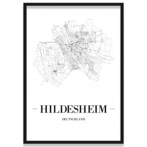 Stadtposter Hildesheim Straßenplan