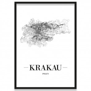 Poster Krakau mit Bilderrahmen