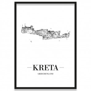 Poster Kreta Stadtnetz