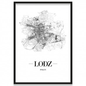 Poster Lodz mit Rahmen 