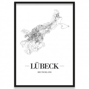 Poster Lübeck mit Rahmen