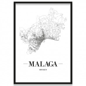 Poster Malaga mit Rahmen