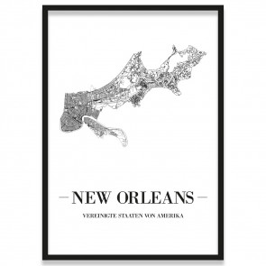 Stadtposter New Orleans Bilderrahmen