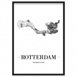 Stadtposter Rotterdam im Bilderrahmen