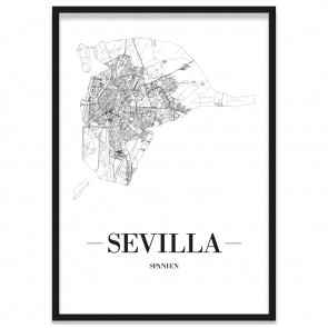 Stadtposter Sevilla Bilderrahmen