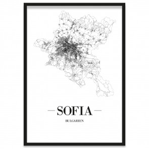 Stadtposter Sofia mit Bilderrahmen