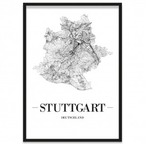 Stadtposter Stuttgart mit Bilderrahmen