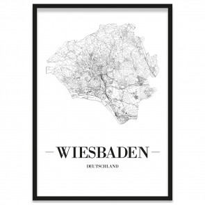 Stadtposter Wiesbaden gerahmt