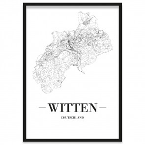 Stadtposter Witten gerahmt