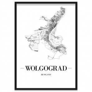 Stadt Wolgograd Poster mit Rahmen
