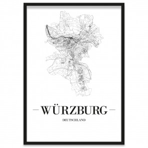 Poster Würzburg im Bilderrahmen