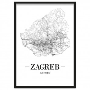 Zagreb Poster gerahmt