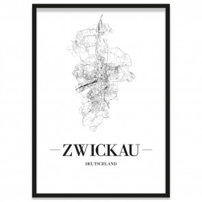 Zwickau Poster mit Rahmen