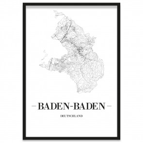gerahmtes Poster Baden-Baden mit Rahmen