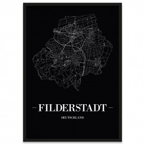 Stadtposter Filderstadt mit Rahmen
