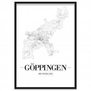 Stadtposter Göppingen Straßennetz Rahmen