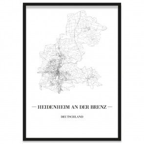 Stadtposter Heidenheim an der Brenz Bilderrahmen